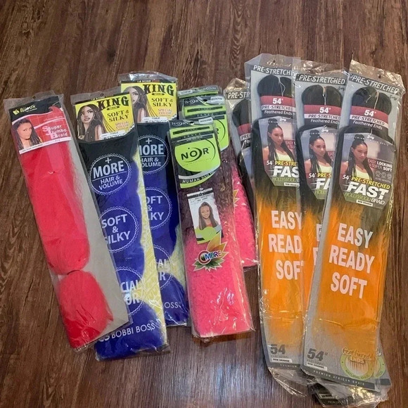 Colorful Hair Braid Bundle 10-Piece Lot New - Picture 1 of 6